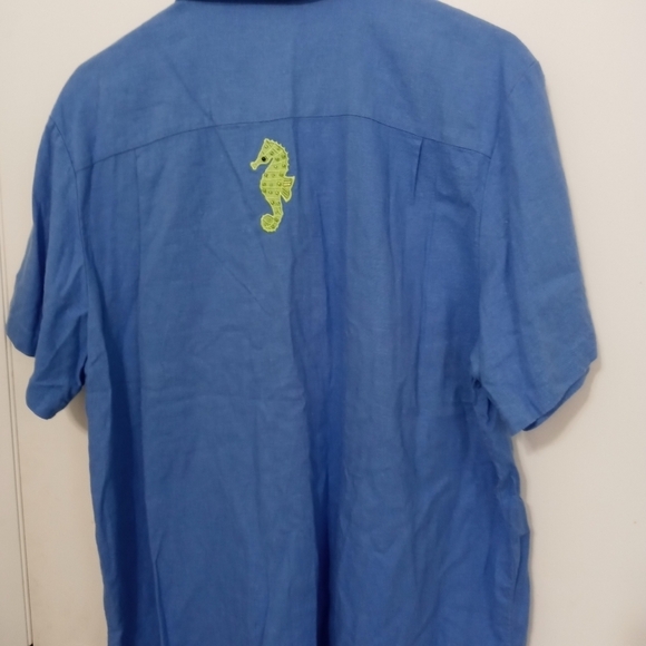 Quacker Factory Button down embroidered ocean theme casual shirt - Picture 7 of 8